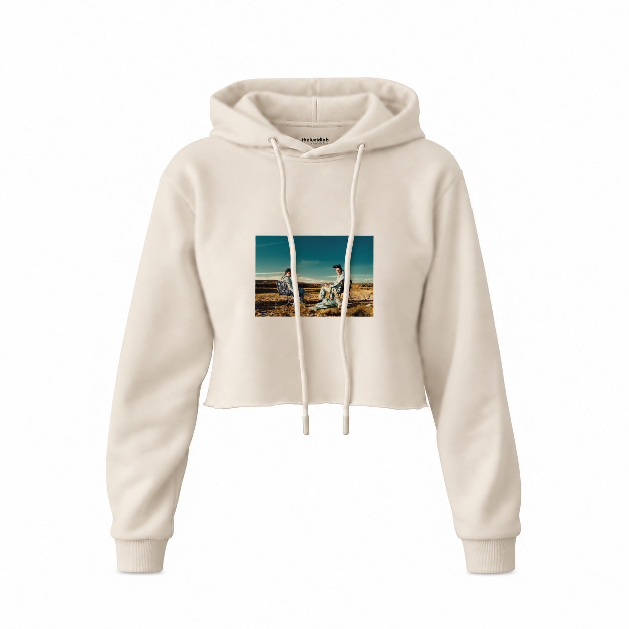 Breaking Bad Crop Hoodie — Krem — Ön baskı