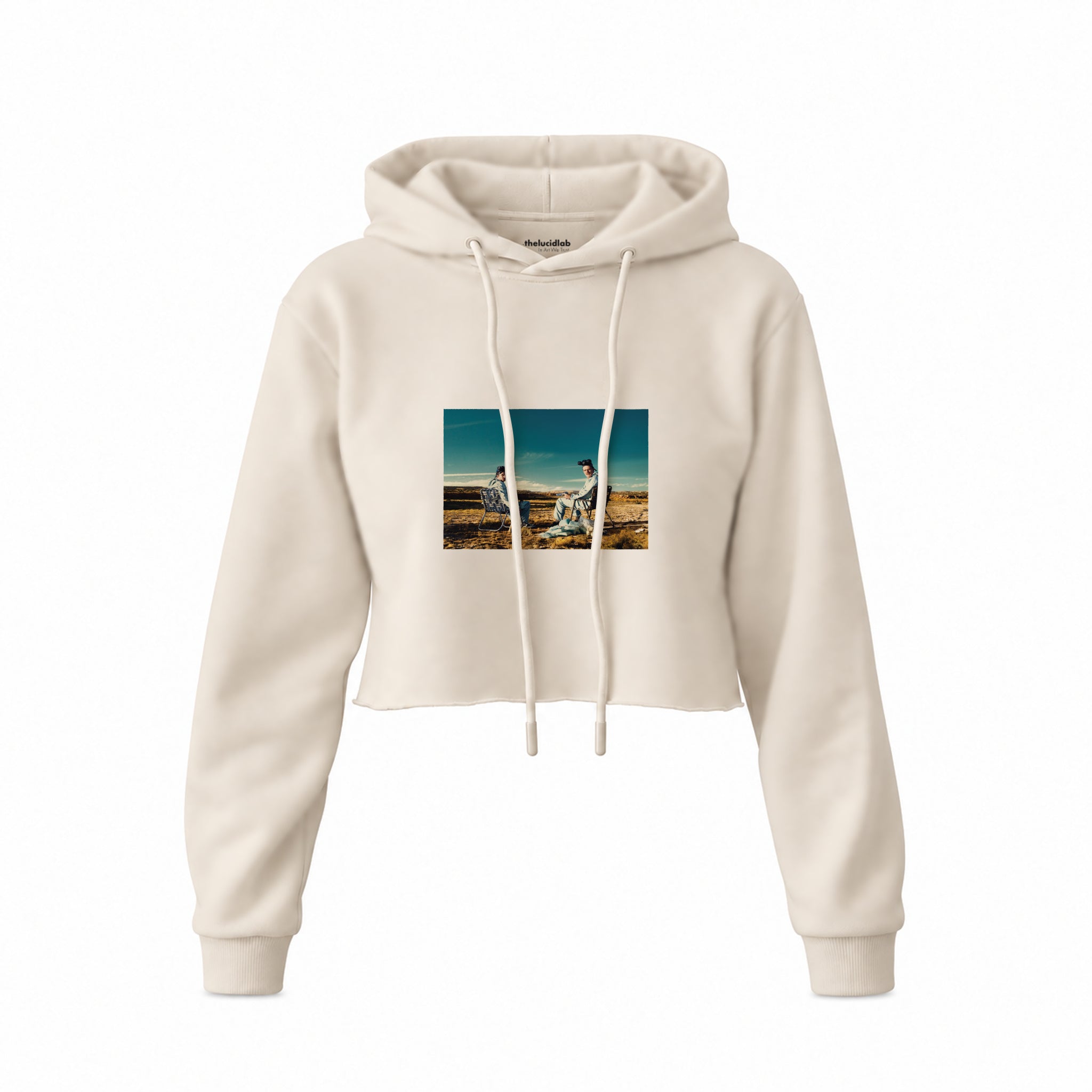 Breaking Bad Crop Hoodie — Krem — Ön baskı