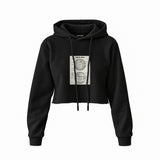 Death Star Crop Hoodie — Siyah — Ön baskı