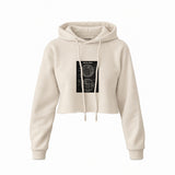 Death Star Crop Hoodie — Krem — Ön baskı