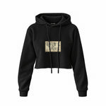 Yüzüklerin Efendisi Orta Dünya Haritası - Lord Of The Rings Crop Hoodie — Siyah — Ön baskı