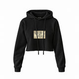 Yüzüklerin Efendisi Orta Dünya Haritası - Lord Of The Rings Crop Hoodie — Siyah — Ön baskı