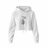 Millennium Falcon Crop Hoodie — Beyaz — Ön baskı