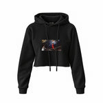 Michael Jordan Chicago Bulls 1997 Crop Hoodie — Siyah — Ön baskı