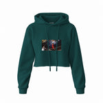 Michael Jordan Chicago Bulls 1997 Crop Hoodie — Koyu Yeşil — Ön baskı