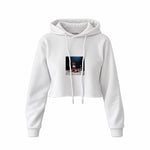 Muhammed Ali And Sonny Liston Usa 1965 Crop Hoodie — Beyaz — Ön baskı