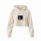 Muhammed Ali And Sonny Liston Usa 1965 Crop Hoodie — Krem — Ön baskı