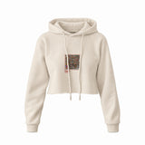 Reddit Place Crop Hoodie — Krem — Ön baskı