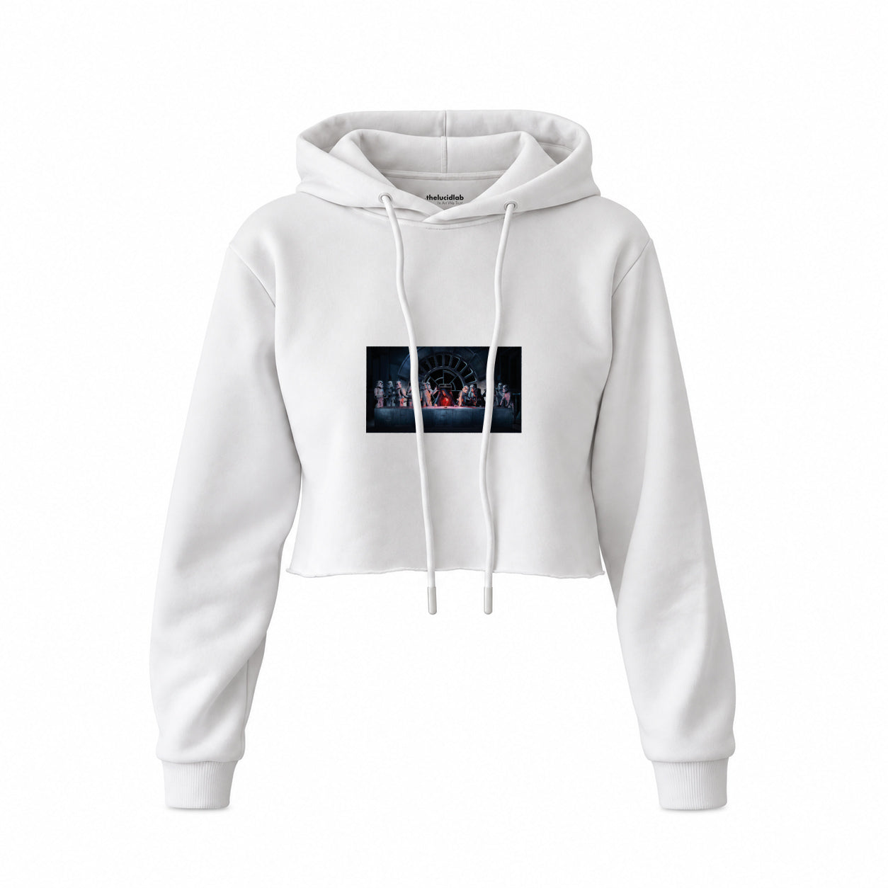 Star Wars Last Supper Crop Hoodie — Beyaz — Ön baskı
