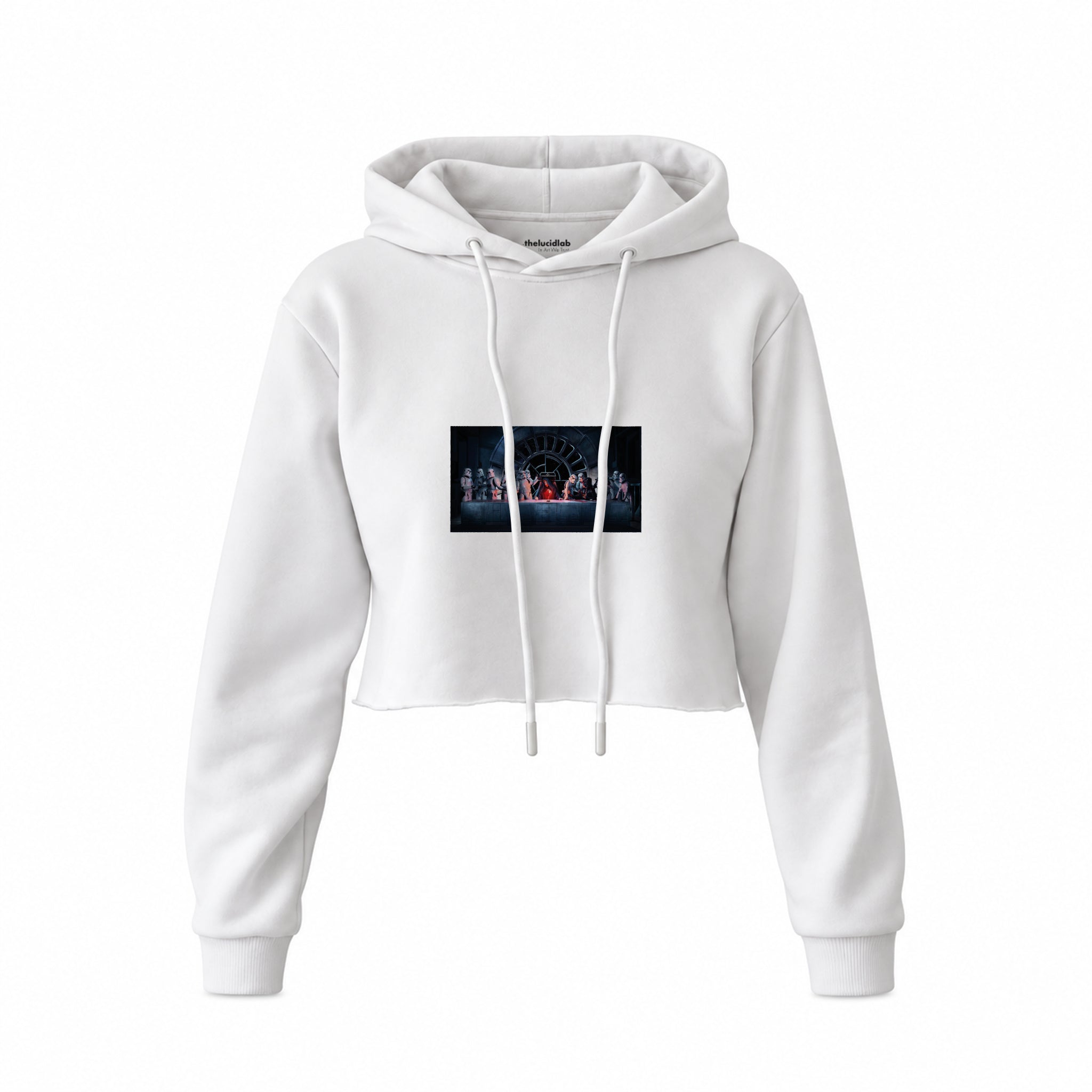 Star Wars Last Supper Crop Hoodie — Beyaz — Ön baskı