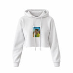 Walter White / Heisenberg Crop Hoodie — Beyaz — Ön baskı