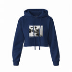 Amy Winehouse at the laundromat 2004 Crop Hoodie — Lacivert — Ön baskı