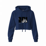Jimi Hendrix Falkoner Centret Copenhagen 1969 Crop Hoodie — Lacivert — Ön baskı