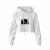 Keith Richards Anvers 1973 Crop Hoodie — Beyaz — Ön baskı