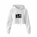 Keith Richards Connecticut 1977 Crop Hoodie — Beyaz — Ön baskı