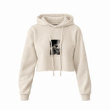 Keith Richards backstage at Madison Square Garden New York 1975 Crop Hoodie — Krem — Ön baskı