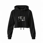 Keith Richards Montauk New York 1975 Crop Hoodie — Siyah — Ön baskı