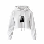 Keith Richards New York 1992 Crop Hoodie — Beyaz — Ön baskı