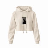 Keith Richards New York 1992 Crop Hoodie — Krem — Ön baskı