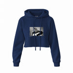 Kurt Cobain 1990 Crop Hoodie — Lacivert — Ön baskı
