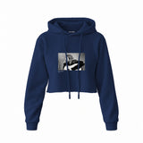 Kurt Cobain 1990 Crop Hoodie — Lacivert — Ön baskı