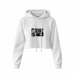 Led Zeppelin Limo Los Angeles 1971 Crop Hoodie — Beyaz — Ön baskı