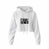 Led Zeppelin Limo Los Angeles 1971 Crop Hoodie — Beyaz — Ön baskı