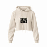 Led Zeppelin Limo Los Angeles 1971 Crop Hoodie — Krem — Ön baskı