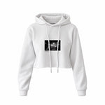 Led Zeppelin Pontiac Silverdome 1977 Crop Hoodie — Beyaz — Ön baskı