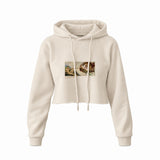 The Creation Crop Hoodie — Krem — Ön baskı