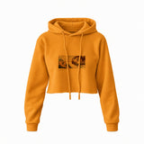 The Creation Crop Hoodie — Turuncu — Ön baskı