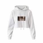 Son Akşam Yemeği Crop Hoodie — Beyaz — Ön baskı