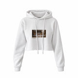 Son Akşam Yemeği Crop Hoodie — Beyaz — Ön baskı