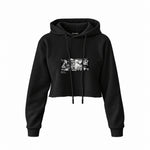 Guernica Crop Hoodie — Siyah — Ön baskı