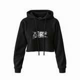 Guernica Crop Hoodie — Siyah — Ön baskı