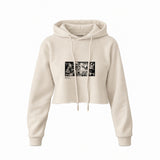Guernica Crop Hoodie — Krem — Ön baskı