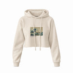 Kanagawa Oki Nami Ura Crop Hoodie — Krem — Ön baskı