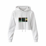 Nighthawks Crop Hoodie — Beyaz — Ön baskı