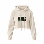 Nighthawks Crop Hoodie — Krem — Ön baskı