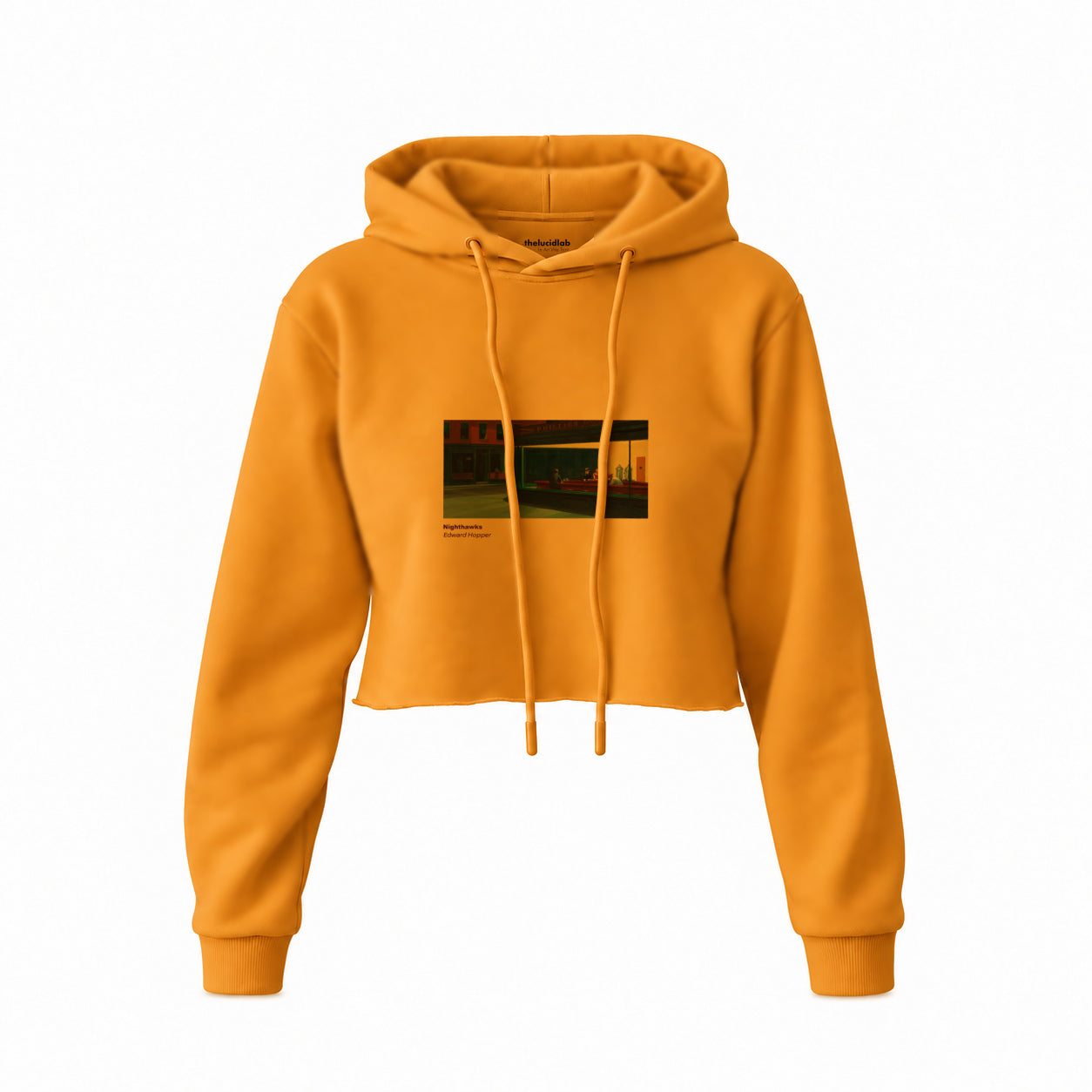 Nighthawks Crop Hoodie — Turuncu — Ön baskı