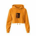 Skull of a Skeleton with Burning Cigarette Crop Hoodie — Turuncu — Ön baskı