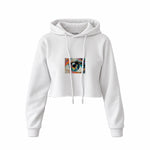 The Eye Crop Hoodie — Beyaz — Ön baskı