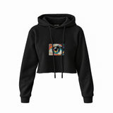 The Eye Crop Hoodie — Siyah — Ön baskı