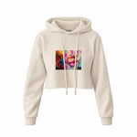 Lips Crop Hoodie — Krem — Ön baskı