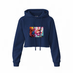 Lips Crop Hoodie — Lacivert — Ön baskı