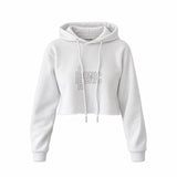 I/RCONIC Crop Hoodie — Beyaz — Ön baskı