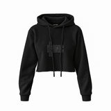 I/RCONIC Crop Hoodie — Siyah — Ön baskı