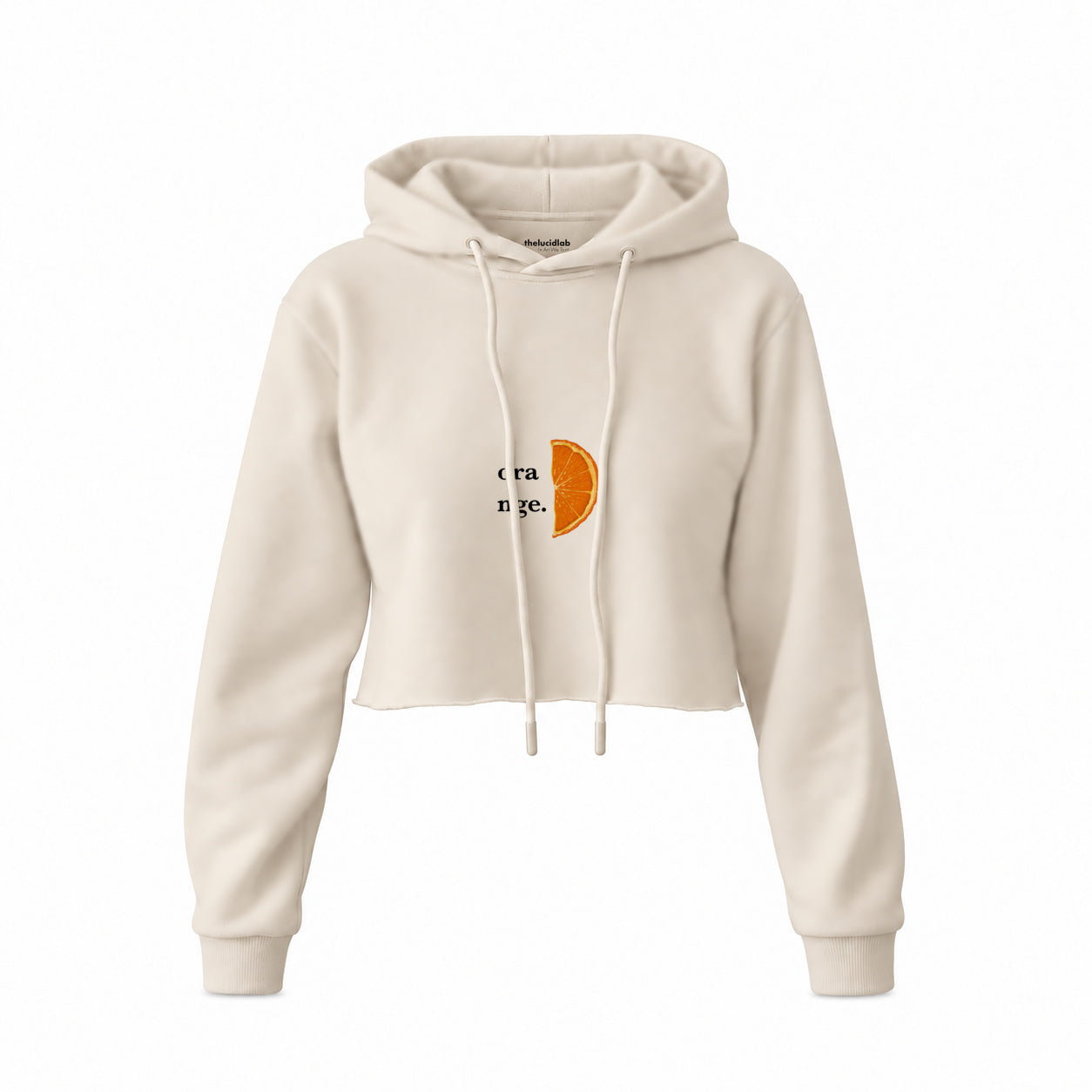 Orange Crop Hoodie — Krem — Ön baskı