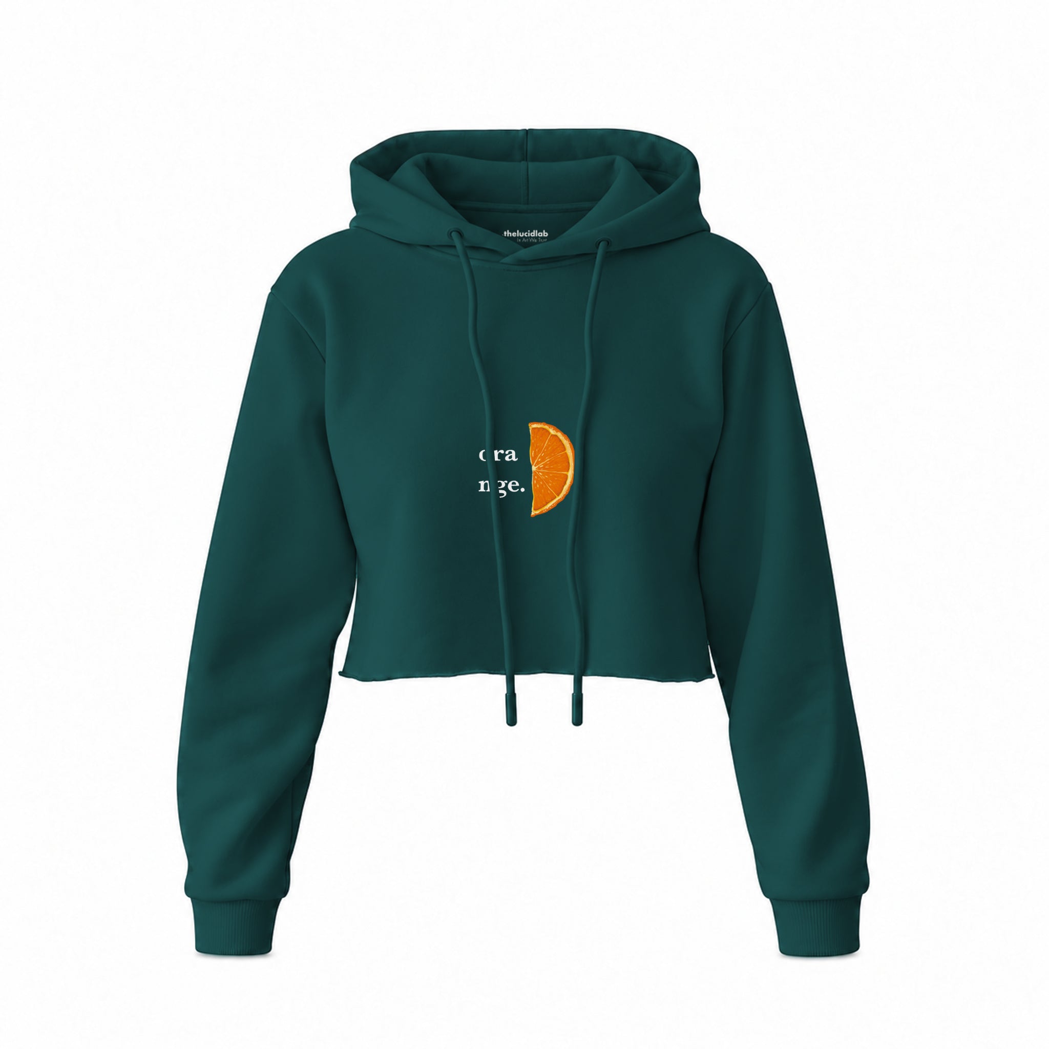 Orange Crop Hoodie — Koyu Yeşil — Ön baskı