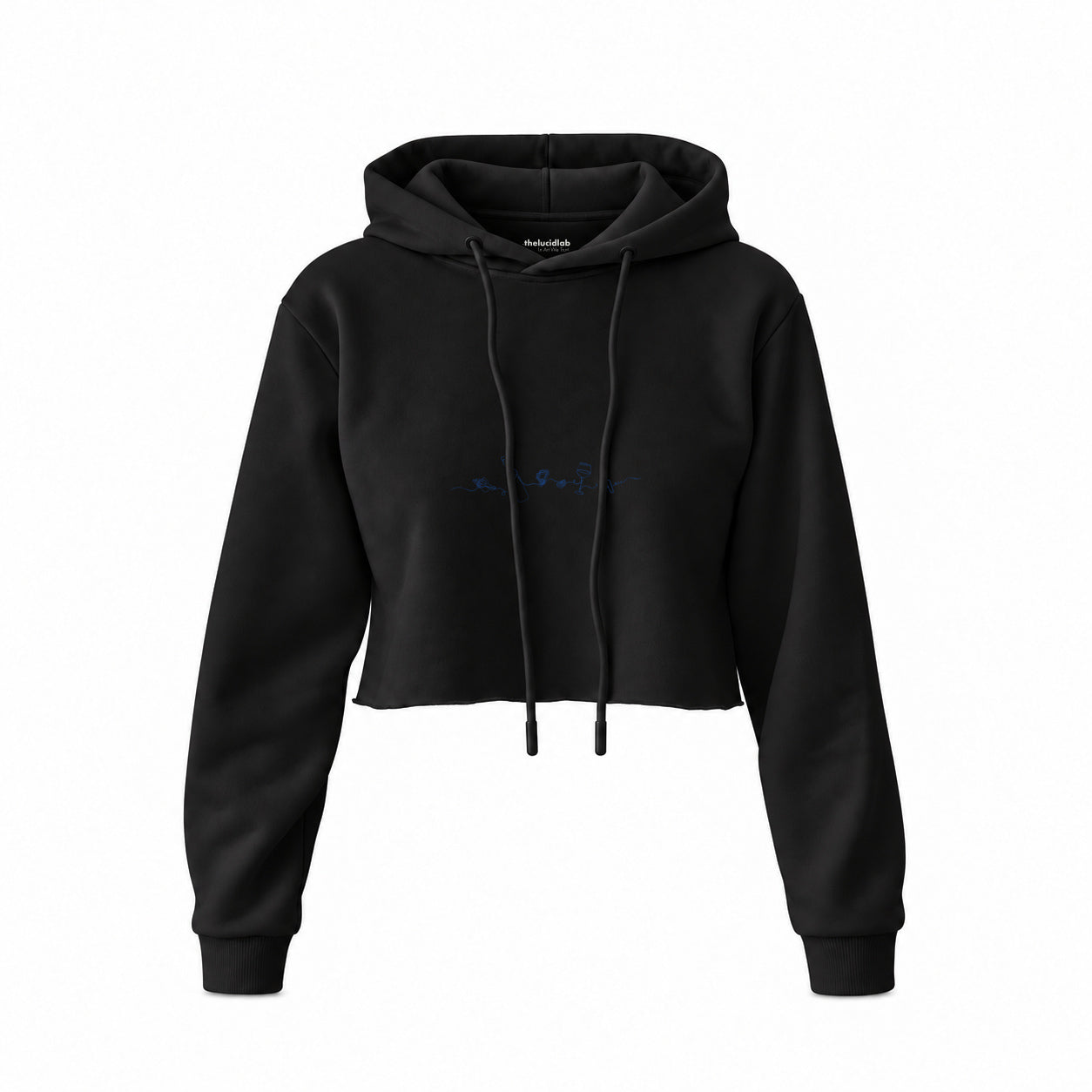 Dolce Peccato Crop Hoodie — Siyah — Ön baskı
